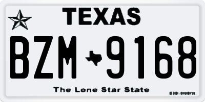 TX license plate BZM9168