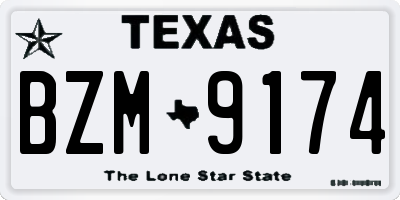 TX license plate BZM9174