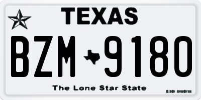 TX license plate BZM9180