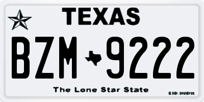 TX license plate BZM9222