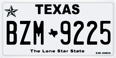 TX license plate BZM9225