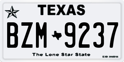 TX license plate BZM9237