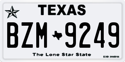 TX license plate BZM9249
