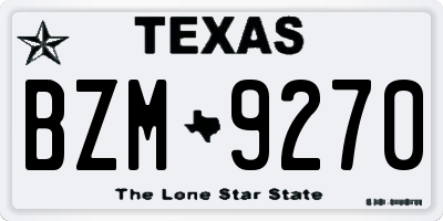 TX license plate BZM9270