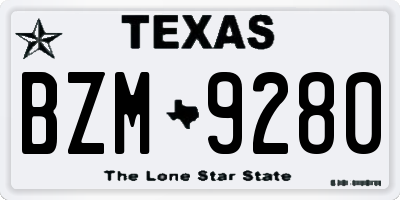 TX license plate BZM9280
