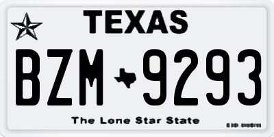 TX license plate BZM9293