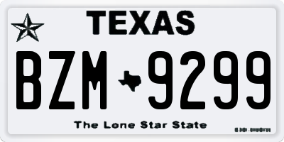 TX license plate BZM9299