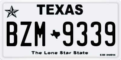TX license plate BZM9339