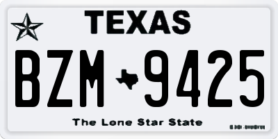 TX license plate BZM9425