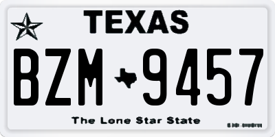 TX license plate BZM9457