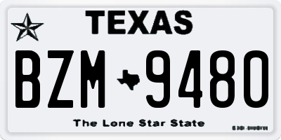 TX license plate BZM9480
