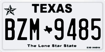TX license plate BZM9485