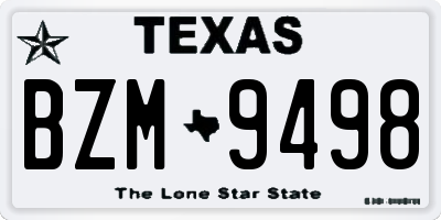TX license plate BZM9498