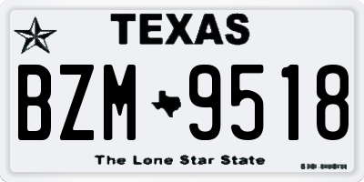 TX license plate BZM9518