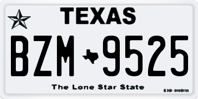 TX license plate BZM9525