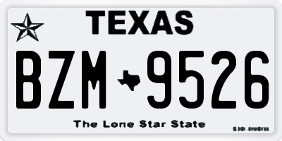 TX license plate BZM9526