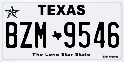 TX license plate BZM9546