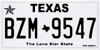 TX license plate BZM9547