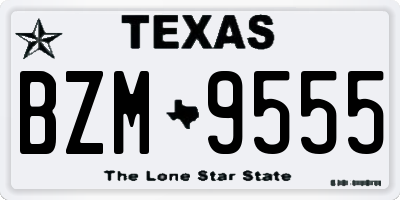 TX license plate BZM9555