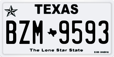 TX license plate BZM9593