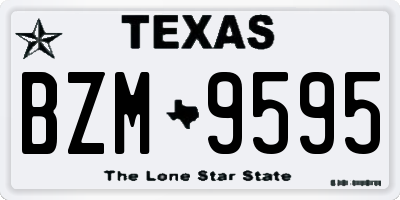 TX license plate BZM9595