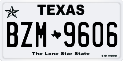 TX license plate BZM9606