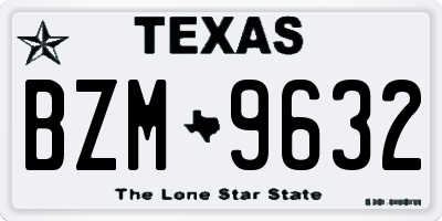 TX license plate BZM9632