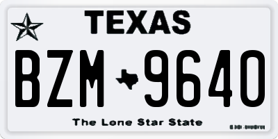 TX license plate BZM9640