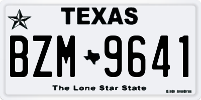 TX license plate BZM9641
