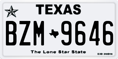 TX license plate BZM9646