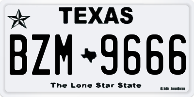TX license plate BZM9666