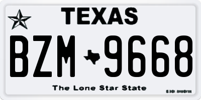TX license plate BZM9668
