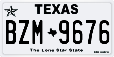 TX license plate BZM9676