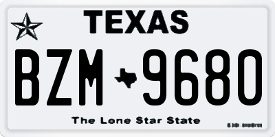 TX license plate BZM9680