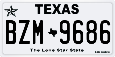 TX license plate BZM9686