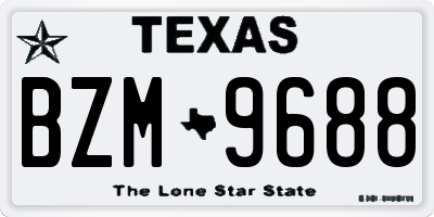 TX license plate BZM9688