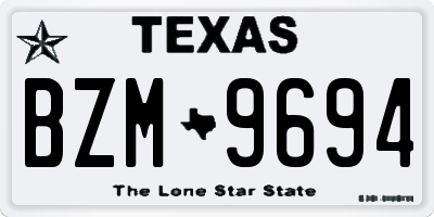 TX license plate BZM9694