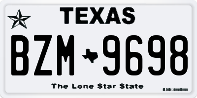 TX license plate BZM9698
