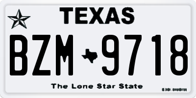 TX license plate BZM9718