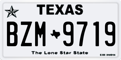 TX license plate BZM9719