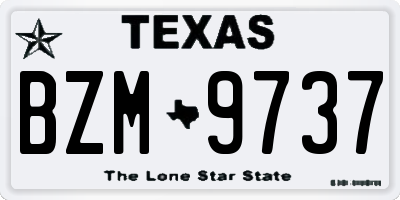 TX license plate BZM9737