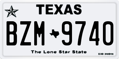 TX license plate BZM9740
