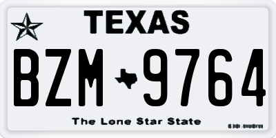 TX license plate BZM9764