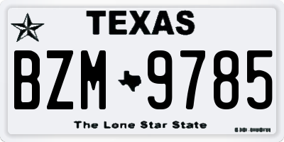 TX license plate BZM9785