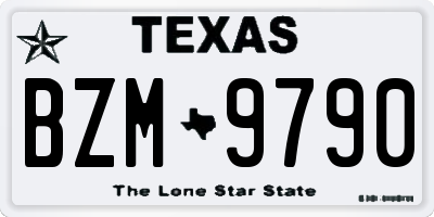 TX license plate BZM9790