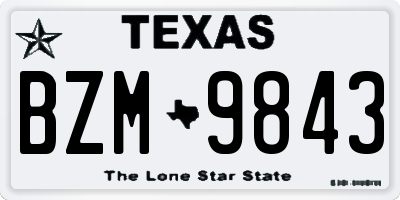 TX license plate BZM9843