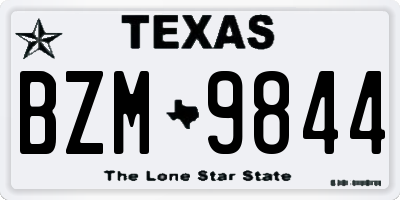 TX license plate BZM9844