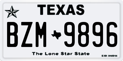 TX license plate BZM9896