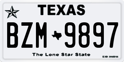 TX license plate BZM9897