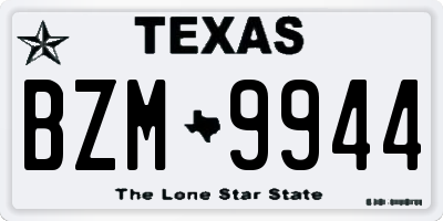 TX license plate BZM9944